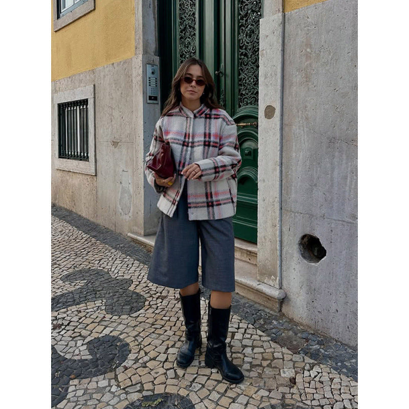 Women's Plaid Wool Shirt