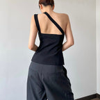 Women's Asymmetrical Blouse with Button Details
