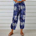 Women's Elegant Summer Trousers with Floral Pattern