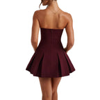 Women's Bustier Dress with Flared Skirt
