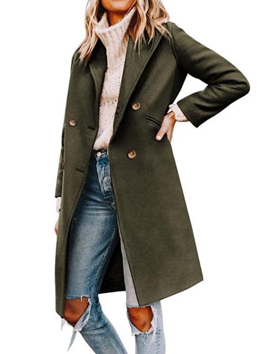 Elegant and Casual Double-Breasted Coat