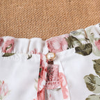Women's Blouse with Ruffle Details and Floral Pattern