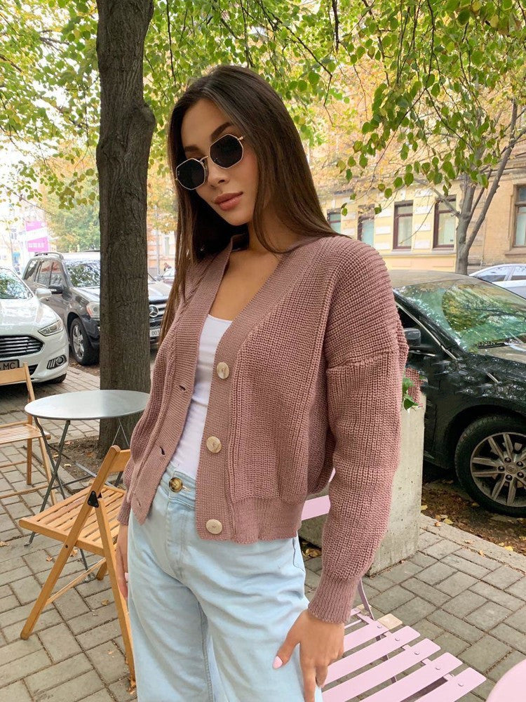 Women's Knit Cardigan with Button Detail
