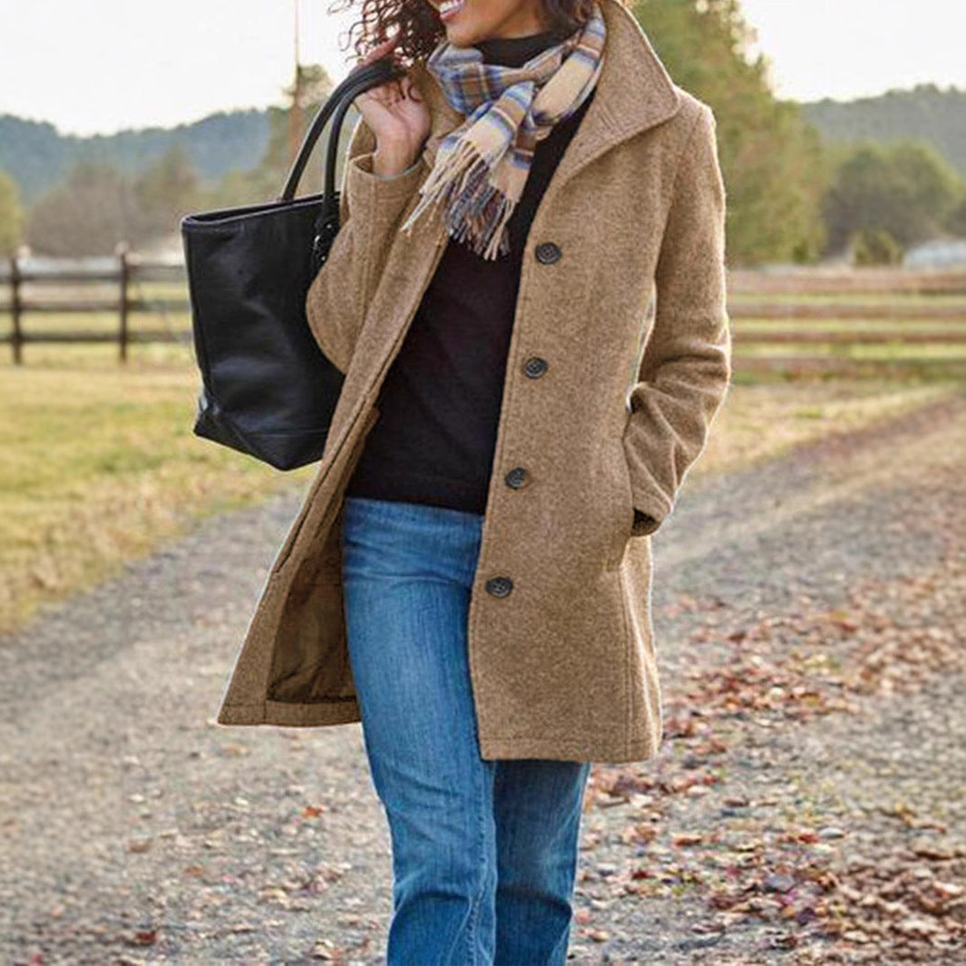 Women's Fashionable Blazer Coat with Classic Lapel