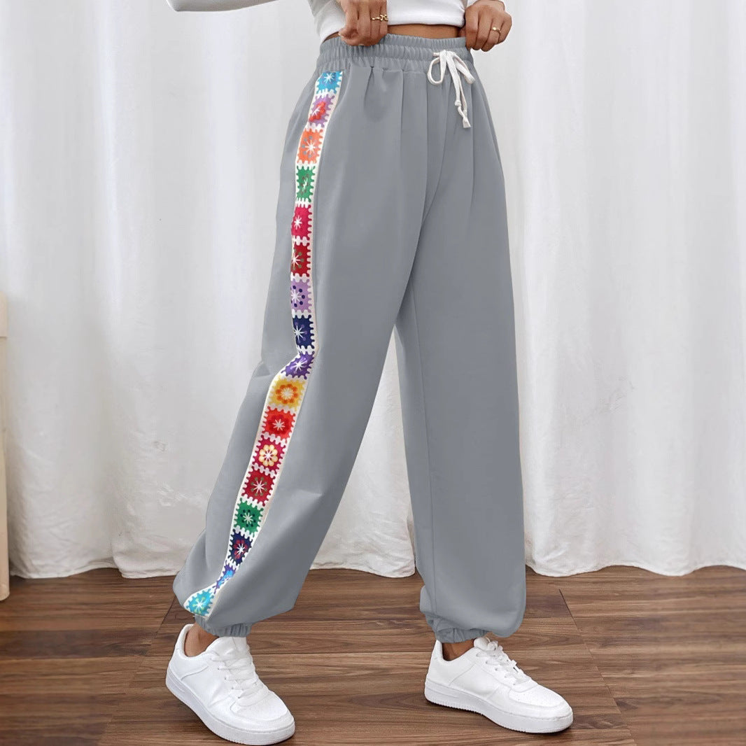 Women's Floral Print Lounge Pants with Elastic Waist