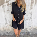 Oversized Blouse and Shorts Set