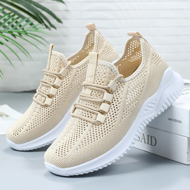Women's Breathable Fitness Sneakers with Flexible Lacing