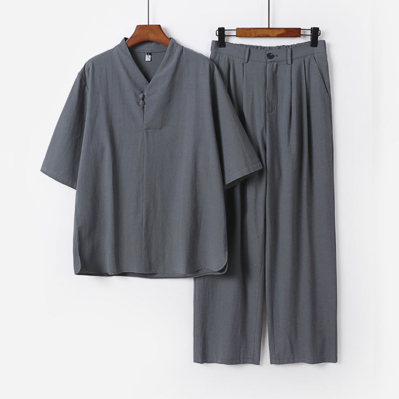 Men's Two-Piece Lightweight Kimono Loungewear Set