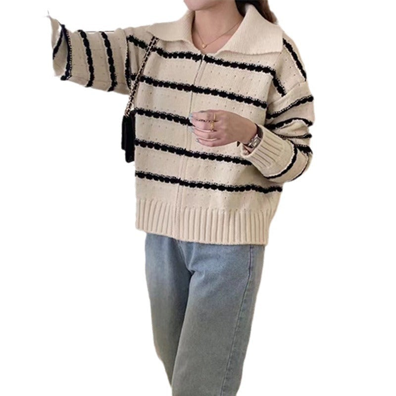 Women's Striped Knit Pullover