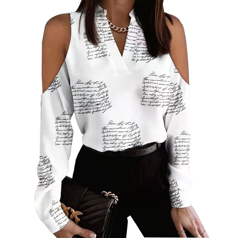 Women's Off-the-Shoulder Blouse with Floral Print
