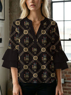 Women's Blouse with Beautiful Floral Design