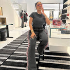 Women's Leisure Suit with Fringed Details
