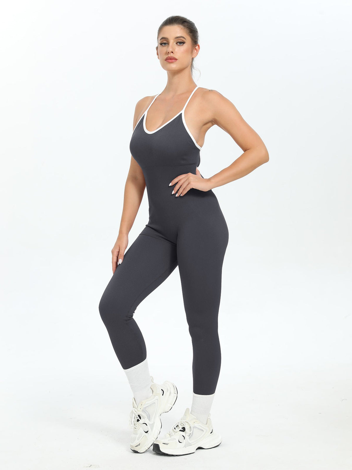 Women's Racerback Bodysuit with Seamless Construction