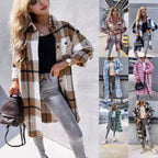 Women's Plaid Shirt Coat in Soft Cotton Blend