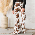 Women's Flared Jeans with Cow Print