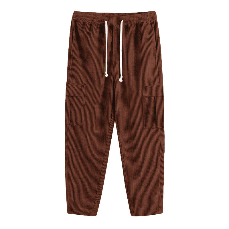 Women's Cargo Pants with Elastic Waistband and Practical Side Pockets