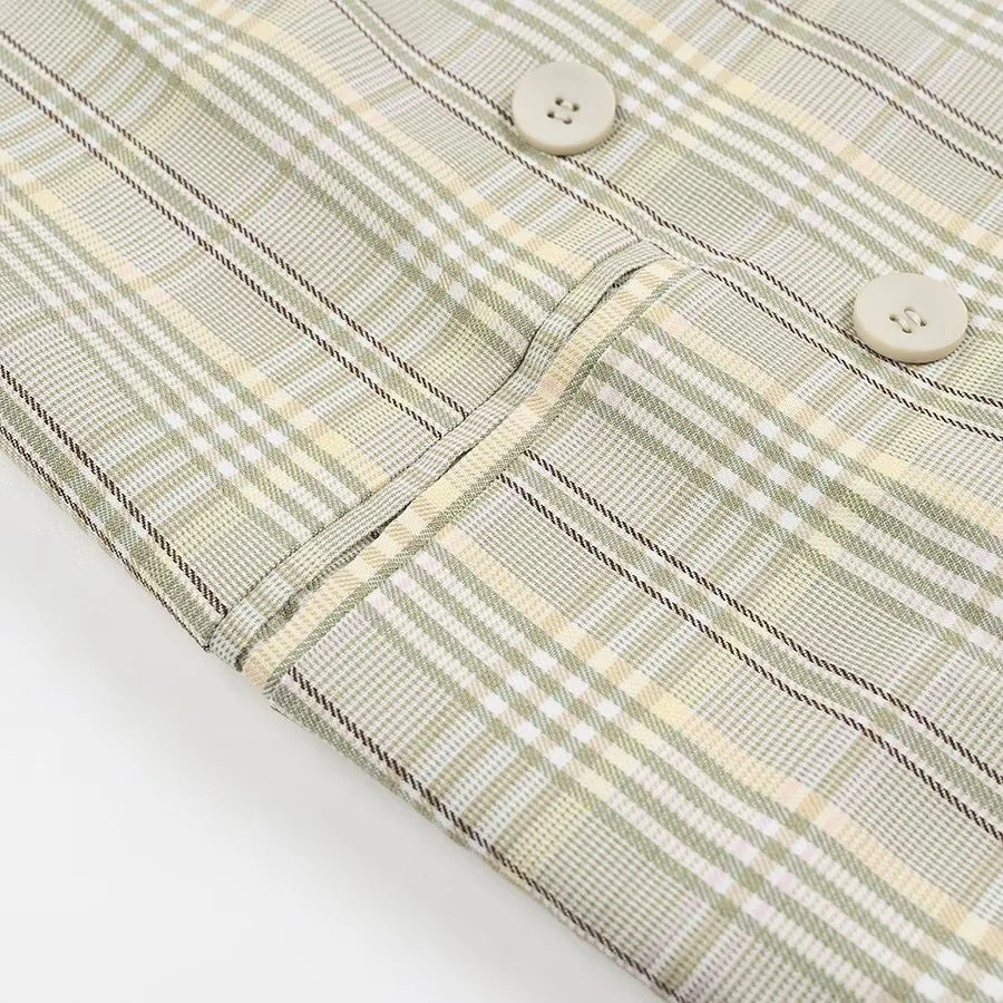 Women's Elegant Plaid Blazer Jacket