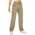 Women's Cargo Pants with Side Pockets and Elastic Waistband