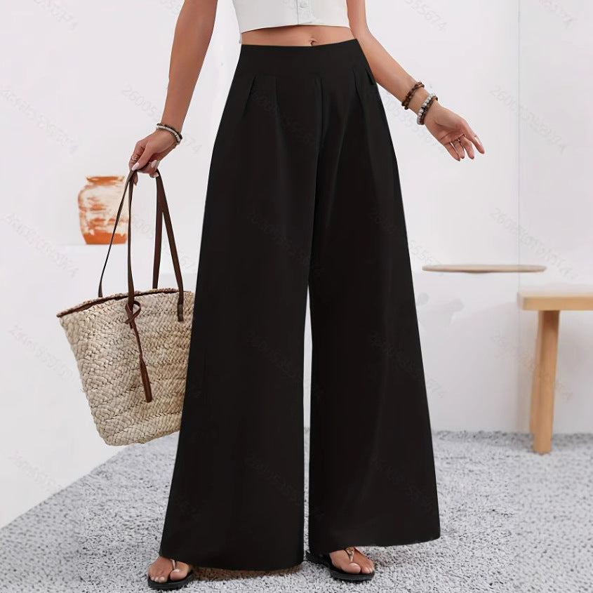 Women's Elegant Wide-Leg Pleated Pants