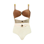 Women's Wrap-Style Romper with Decorative Accents