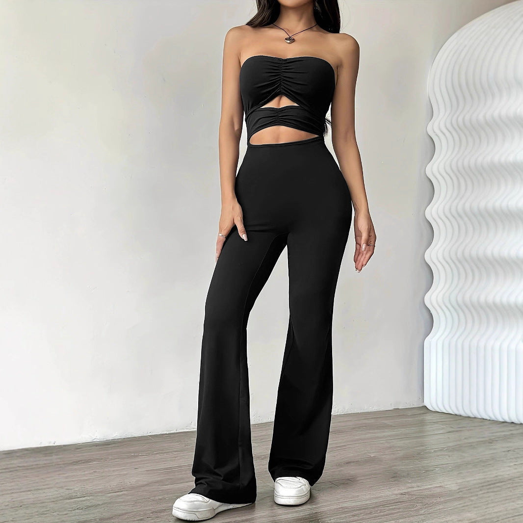 Women's Bustier Jumpsuit with Flared Legs