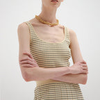 Women's Elegant Knit Ensemble with Button Placket and High Collar