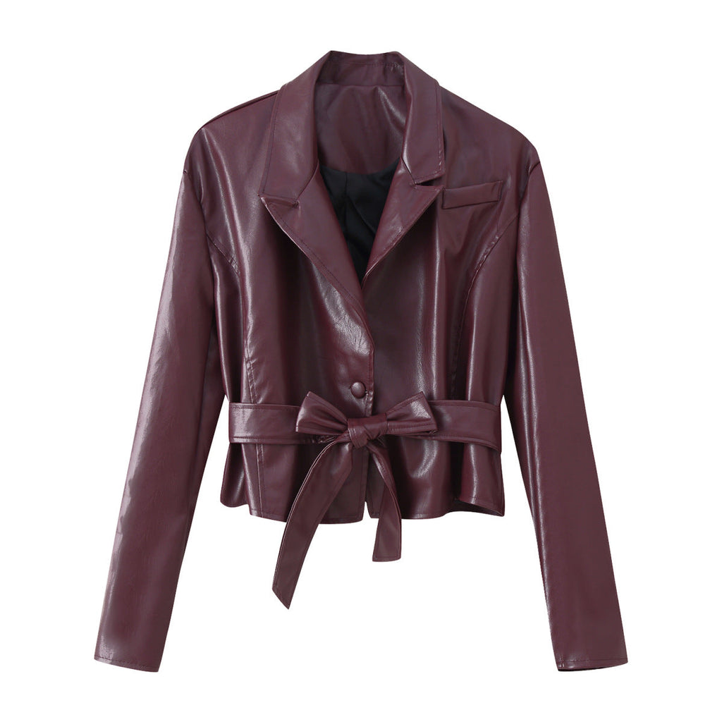 Elegant Women's Faux Leather Jacket