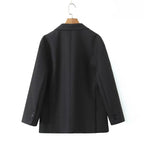 Women's Elegant Blazer with Modern Buckle Elements and Practical Pockets