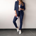 Women's Elegant and Modern Suit Set with Tailored Blazer and Slim Pants