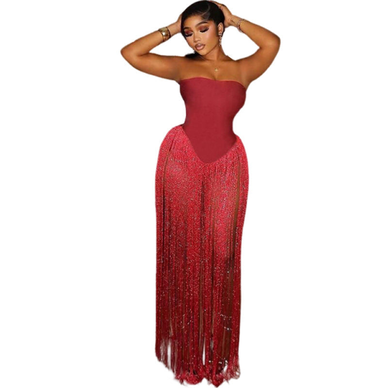 Women's Swimsuit with Fringed Details