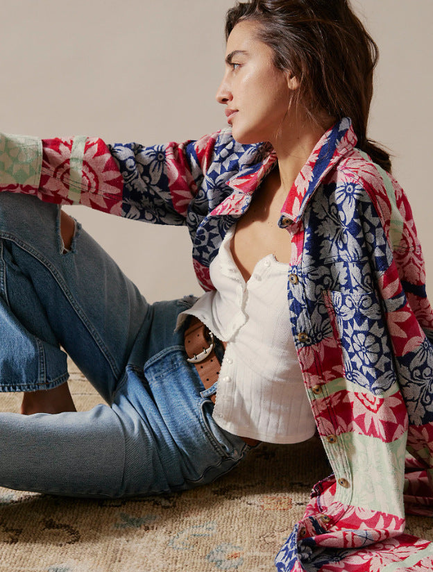 Women's Cotton Patterned Shirt