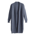 Women's Large Knit Cardigan with Open Design and Voluminous Sleeves