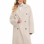 Women's Elegant and Casual Double-Breasted Wool Coat