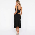 Women's Casual Two-Piece Set with Top and Skirt
