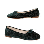 Women's Ballet Flats with Glitter Pattern and Bow