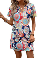 Women's Casual Floral V-Neck Dress