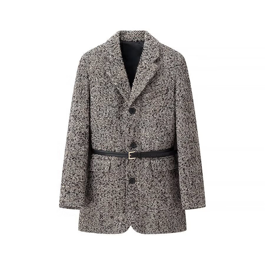 Elegant Wool Blazer Jacket with Waist Belt