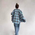 Women's Casual Plaid Shirt Blouse