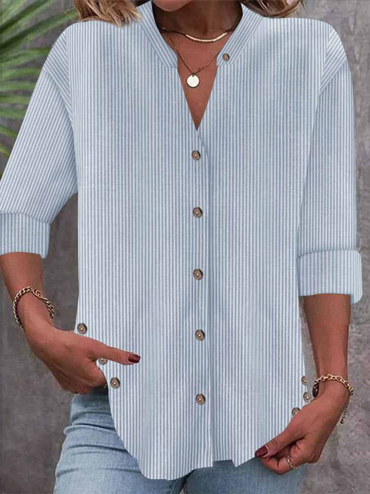 Women's Button-Down Striped Blouse