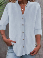 Women's Button-Down Striped Blouse