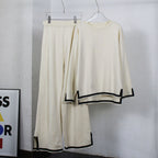 Women's Relaxed Loungewear Set with Contrast Hem Details