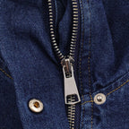Women's Cropped Denim Jacket with High Collar
