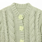 Women's Cropped Cardigan with Floral Detail