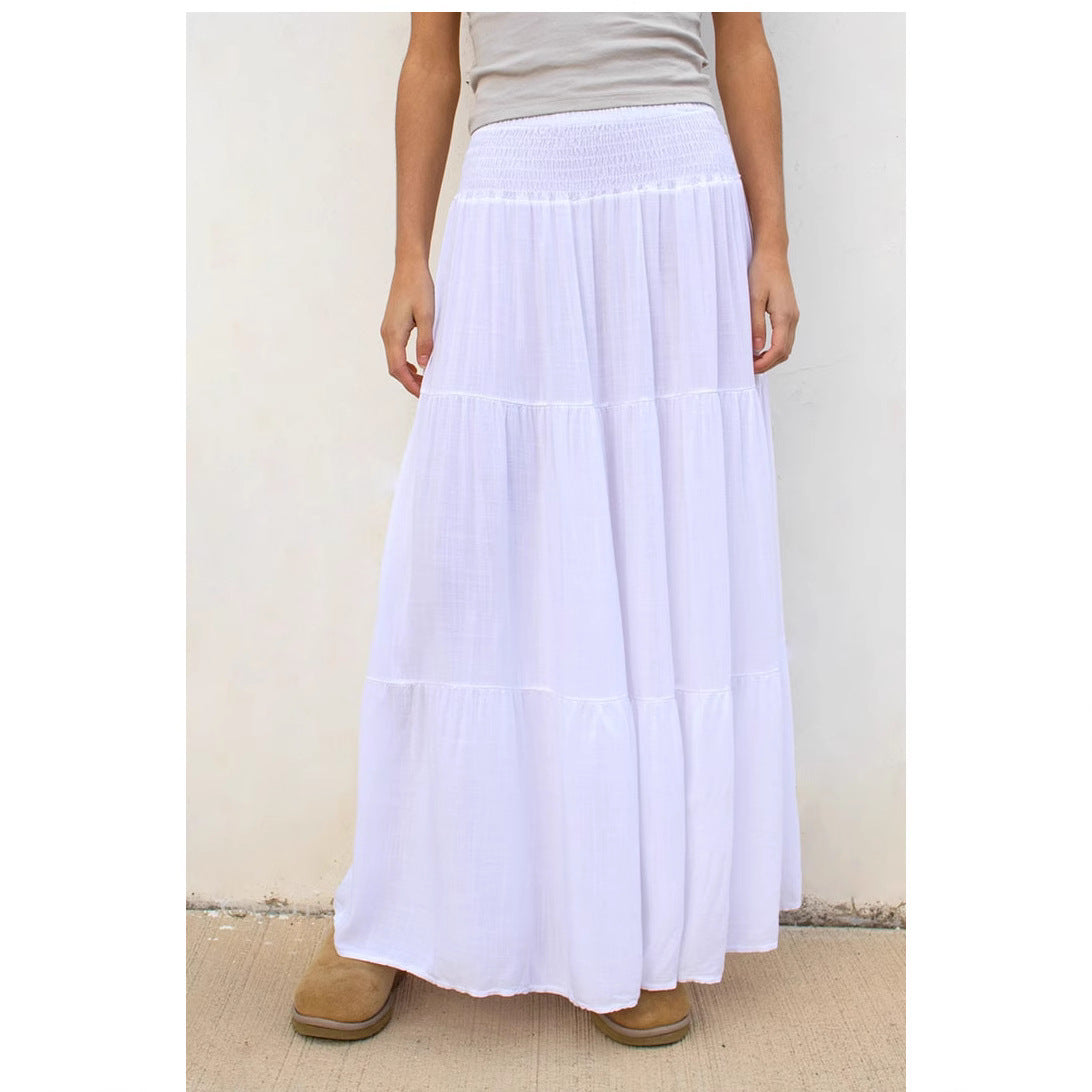 Women's Voluminous Maxi Skirt with Elastic Waistband