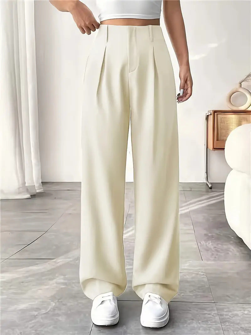Elegant Wide-Leg Pleated Trousers