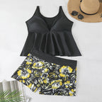 Women's Swim Set with Airy Top and Floral Shorts