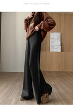 Women's Elegant Knit Pants with Decorative Button Details