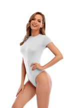 Women's Short-Sleeve Bodysuit in Stretch Fabric
