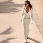 Women's Comfortable Long-Sleeve Jumpsuit with Ruching