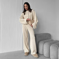 Women's Comfortable Knit Ensemble with Wide Cut
